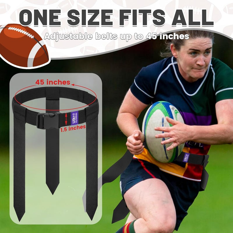 Uikro Flag Football Belts, 7 Player Flag Football Set, 21 Flags for Flag Football for Kids Youth Adults Training Sports - Image 3